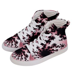 Fractal Pattern Pink Men s Hi-top Skate Sneakers by Wegoenart