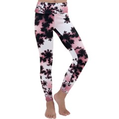 Fractal Pattern Pink Kids  Lightweight Velour Classic Yoga Leggings