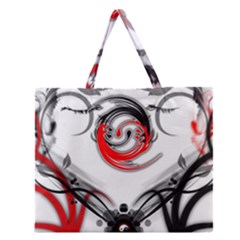 Abstract Fractal Digital Art Zipper Large Tote Bag