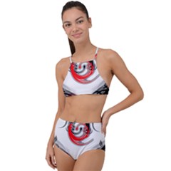 Abstract Fractal Digital Art High Waist Tankini Set