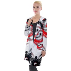 Abstract Fractal Digital Art Hooded Pocket Cardigan by Wegoenart