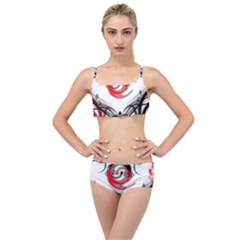 Abstract Fractal Digital Art Layered Top Bikini Set by Wegoenart