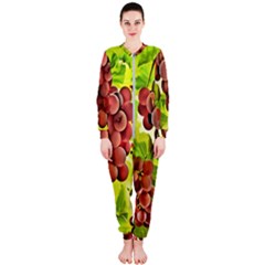 Grape Harvest Nature Figure Rustic Onepiece Jumpsuit (ladies)  by Wegoenart