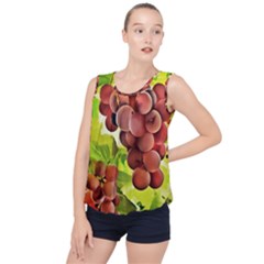 Grape Harvest Nature Figure Rustic Bubble Hem Chiffon Tank Top