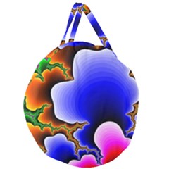 Fractal Background Pattern Color Giant Round Zipper Tote by Wegoenart