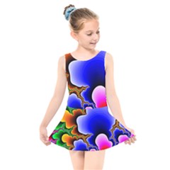 Fractal Background Pattern Color Kids  Skater Dress Swimsuit