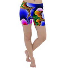 Fractal Background Pattern Color Lightweight Velour Yoga Shorts