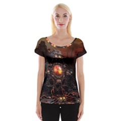 Fractal Mandelbulb 3d Action Cap Sleeve Top by Wegoenart