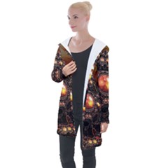 Fractal Mandelbulb 3d Action Longline Hooded Cardigan