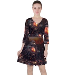 Fractal Mandelbulb 3d Action Ruffle Dress by Wegoenart