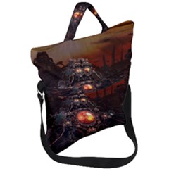 Fractal Mandelbulb 3d Action Fold Over Handle Tote Bag