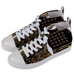 Brain Circuit Board Pcb Computer Women s Mid-top Canvas Sneakers by Wegoenart