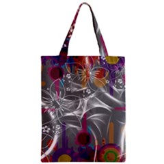 Flora Entwine Fractals Flowers Zipper Classic Tote Bag