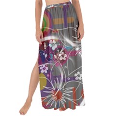 Flora Entwine Fractals Flowers Maxi Chiffon Tie-up Sarong by Wegoenart