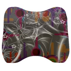 Flora Entwine Fractals Flowers Velour Head Support Cushion by Wegoenart