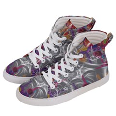 Flora Entwine Fractals Flowers Men s Hi-top Skate Sneakers by Wegoenart