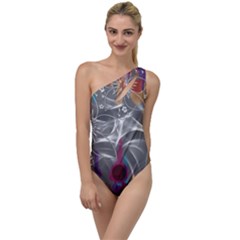 Flora Entwine Fractals Flowers To One Side Swimsuit by Wegoenart