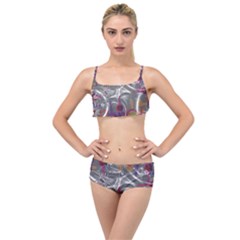 Flora Entwine Fractals Flowers Layered Top Bikini Set by Wegoenart