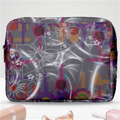 Flora Entwine Fractals Flowers Make Up Pouch (large)