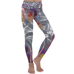 Flora Entwine Fractals Flowers Kids  Lightweight Velour Classic Yoga Leggings