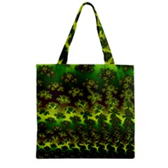 Fractal Gradient Colorful Infinity Zipper Grocery Tote Bag by Wegoenart