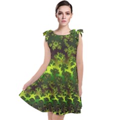 Fractal Gradient Colorful Infinity Tie Up Tunic Dress