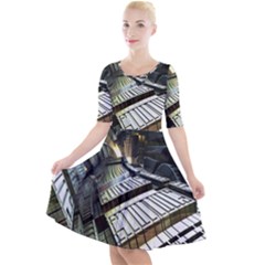 Fractals Fractal Art 3d Quarter Sleeve A-line Dress