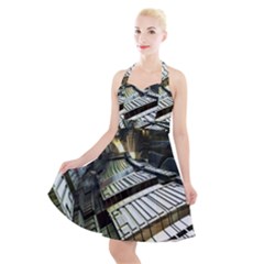 Fractals Fractal Art 3d Halter Party Swing Dress 