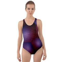 Fractal Rendering Cut-out Back One Piece Swimsuit by Wegoenart