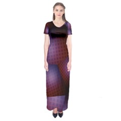 Fractal Rendering Short Sleeve Maxi Dress by Wegoenart