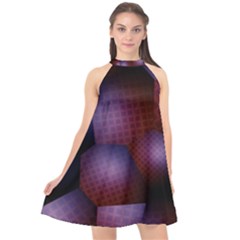 Fractal Rendering Halter Neckline Chiffon Dress  by Wegoenart