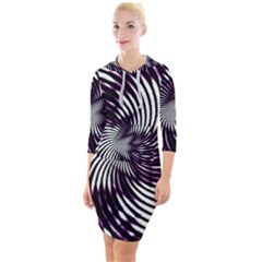 Background Texture Pattern Quarter Sleeve Hood Bodycon Dress by Wegoenart