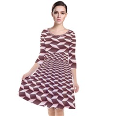 Graphics Geometric Paul Background Quarter Sleeve Waist Band Dress