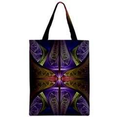 Fractal Blue Tin Pattern Texture Zipper Classic Tote Bag by Wegoenart