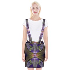 Fractal Blue Tin Pattern Texture Braces Suspender Skirt by Wegoenart