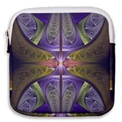 Fractal Blue Tin Pattern Texture Mini Square Pouch by Wegoenart