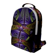 Fractal Blue Tin Pattern Texture Flap Pocket Backpack (large)