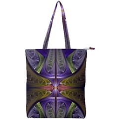 Fractal Blue Tin Pattern Texture Double Zip Up Tote Bag by Wegoenart