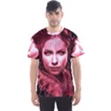 Portrait Woman Red Face Pretty Men s Sports Mesh Tee View1