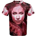 Portrait Woman Red Face Pretty Men s Cotton Tee View1