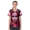 Portrait Woman Red Face Pretty Women s Sport Mesh Tee View1