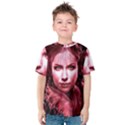 Portrait Woman Red Face Pretty Kids  Cotton Tee View1