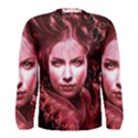 Portrait Woman Red Face Pretty Men s Long Sleeve Tee View2