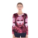 Portrait Woman Red Face Pretty Women s Long Sleeve Tee View1