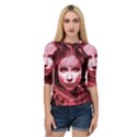 Portrait Woman Red Face Pretty Quarter Sleeve Raglan Tee View1