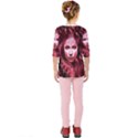 Portrait Woman Red Face Pretty Kids  Quarter Sleeve Raglan Tee View2