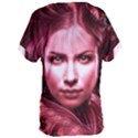 Portrait Woman Red Face Pretty Women s Oversized Tee View2