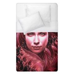 Portrait Woman Red Face Pretty Duvet Cover (single Size) by Wegoenart