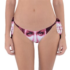 Portrait Woman Red Face Pretty Reversible Bikini Bottom by Wegoenart