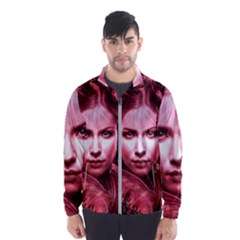 Portrait Woman Red Face Pretty Windbreaker (men) by Wegoenart